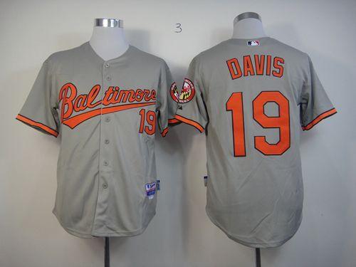 Orioles #19 Chris Davis Grey Cool Base Stitched MLB Jersey - Click Image to Close